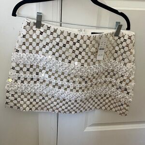 Elegant White and Gold Women's Skirt